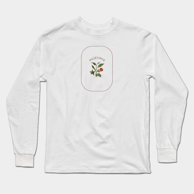 WILDFLOWER - Design With Border Long Sleeve T-Shirt by Krizelle Flores